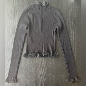 Zara Ribbed Cropped Long Sleeve Top